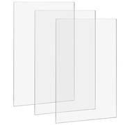 SINJEUN 3 Pcs A3 Clear Acrylic Sheet, 420 x 297 x 3mm Plastic Acrylic Sheet for Advertising, Displaying and Craft Making
