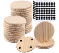 SINJEUN 30 PCS 4 Inch Round Wooden Coasters, Blank Wood Coasters, Round Wooden Tree Coasters for DIY crafts painting Engraving Wood Burning