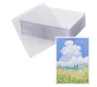 SINJEUN 50 Pack 6" x 8" Rigid Print Protectors, Clear Top Loading Photo Sleeves, Hard Plastic Sheet Protector for Photos Album Paper Postcard Document, No Holes