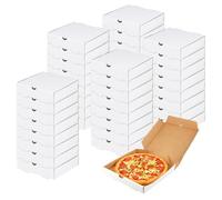 SINJEUN 50 PCS Mini Pizza Boxes, 6x6 Inch White Small Pizza Boxes, Square Cardboard Pizza Box for Celebrations Party Birthdays Christmas Valentines Day Weddings