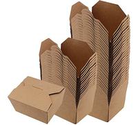 SINJEUN 70 Pack Kraft Food Takeaway Box, 13 x 10.6 x 6.5 cm Take Out Food Containers, Leak-Proof 800ml Takeaway Salad Box for Fast Food, Party Leftovers, Brown