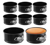 SINJEUN 8 Pack 4 Inch Springform Cake Tins, Mini Round Cake Tin with Removable Bottom, Cheesecake Non-Stick Baking Tins Cake Pan for Restaurants, Kitchen, Black