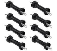 SINJEUN 8 Pack Electric Fence Handles, Spring Gate Handle Insulators, Metal Hook Insulation Gate Handle Insulators for Farm Cattle, Horse, Pig and Sheep Breeding Pasture