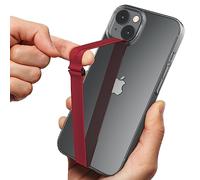 Sinjimoru C-Shaped Clip Finger Grip, Silicone Phone Strap for iPhone & Samsung with Loop Holder. Sinji Loop Clip WineRed