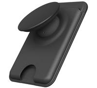 Sinjimoru for MagSafe Phone Grip, Compatible with MagSafe Wallet, Soft Magnetic Finger Grip, with 3 Card Holder for iPhone, M-Tap Tok Wallet Black