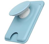 Sinjimoru for MagSafe Phone Grip, Compatible with MagSafe Wallet, Soft Magnetic Finger Grip, with 3 Card Holder for iPhone, M-Tap Tok Wallet Blue