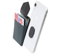 Sinjimoru Removable Cell Phone Wallet with Flap, Wireless Charging Compatible Phone Card Holder Wallet and iPhone Mount, Sinji Mount Flap, Grey