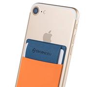 Sinjimoru Stick On Card Holder, Attachable Phone Wallet Compatible with Almost Every Phone - iPhone, Android & Most Cell Phones. Sinji Pouch Flap, Orange