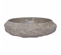 Sink 40x12cm Marble Bathroom Natural Stone Bowl Basin Unit Black/Cream vidaXL
