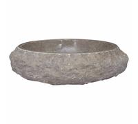 Sink 40x12cm Marble Bathroom Natural Stone Bowl Basin Unit Black/Cream vidaXL