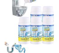 Sink and Drain Cleaner, 110g Upgraded Highly Effective Pipe Cleaner with Active Foam, Value Pack Pipe Extra Strong Drain Cleaner Foam for Kitchen, Bathroom, Balcony, Toilet (5pcs)