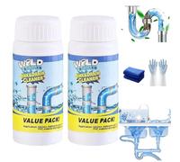 Sink and Drain Cleaner - 2026 Upgraded Multi-functional Sink and Drain Cleaner Powder Cleaning, Drains Foam Cleaner, Powerful Pipe Dredging Agent for Kitchen Toilet (2Pcs)