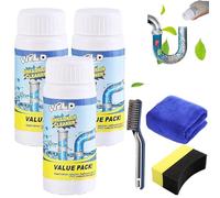 Sink and Drain Cleaner, Wild S-ink and D-rain Cleaner, Powerful S-ink Foaming Sink and Dr-ain Clean-er, Drain Foam Clean-er, Bathroom D-rain Unblocker, for Kitchen Bathroom Toilet Shower (3 Pcs-330g)