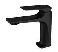 Sink Basin Faucet, Art Square Tap Bathroom Sink Hot and Cold Water Mixer Tap Brass Vanity Basin Faucet for Kitchen, Washroom, Toilet(Gray) Show Black