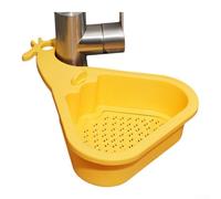 Sink Basket with Food Filter for Efficient Waste Filtering and Space Saving Hanging Hook (Yellow)