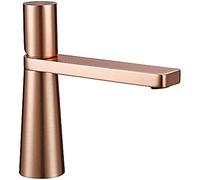 Sink Bathroom Faucets Brass Single Hole Single Handle 360 Degree Rotation Deck Mounted Basin Hot and Cold Water-Gloss White,Brushed Rose Gold