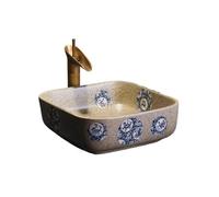 Sink Bowl Bathroom Above Counter Ceramic Sink Retro Art Basin (Including Accessories) Art Basin