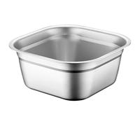 Sink Bowl Stainless Steel Washing Up Bowl Large Capacity Washing Bowl Dish Pans for Kitchen Sink with Rolled & Wide Edge, Stackable Flat Bottm Washing Basket