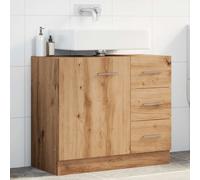 Sink Cabinet Bathroom Storage Cupboard Vanity Unit Engineered Wood vidaXL
