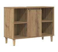 vidaXL Single Door 4 Open Shelf Artisan Oak Bathroom Sink Cabinet