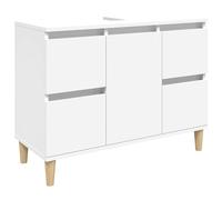 vidaXL Single Door 4 Drawer White Washbasin Cabinet