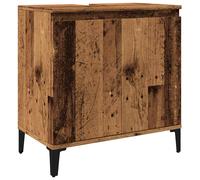 Bathroom Sink Cabinet Old Wood 58x33x60 cm Engineered Wood Wall Mounted 2-doors