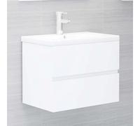 vidaXL Sink Cabinet White Engineered Wood Home Cupboard Storage Rack Organiser