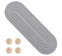 Sink Caddy Organizer, Quick Drying Diatomaceous Tray Water Absorbing Sponge Holder with 4 Wood Foot Pads for Bathroom Kitchen Countertop