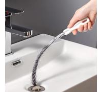 Sink Cleaning Brush, 2Pcs Flexible Sink Unblocker Tool, 45cm White Drain Brush Drain Unblocker Tool for Kitchen Bathroom and Pipe Overflow (2, White)