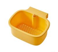 Sink Corner Rack with One-Button Quick Drain Operation and Self-Cleaning Food Waste Strainer to Manage Kitchen Waste and Maintain Cleanliness (basket yellow)