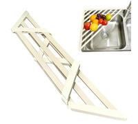 Sink Dish Drying Rack - Foldable Triangular Stainless Steel Non-Slip | Over the Sink Drying Rack | for Cutlery Utensil Cup Plate Fruit Vegetable Home Farmhouse Pantry Corner