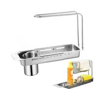 Sink Dish Drying Rack,Over Sink Drying Rack,Sponge Holder Sink Rack Dish Rack, Sink Drainer Rack Expandable,Stainless Steel Utensil Holder Organizer