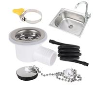 Sink Drain - Angle Connector 200 cm, Quick Coupling Set, Drip Free, Safe, , ABS Stainless Steel, Easy Assembly, Comfort, Motorhome, Boat, Repair, Kitchen, Drain Hose, Use with Connection Pipe