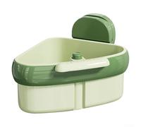 Sink Drain Basket, Corner Sink Strainer And Rack With Suction Cup For Food Waste Management And Storing Kitchen (Is green)