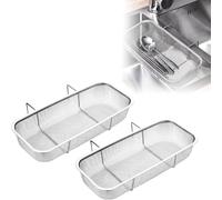 Sink Drain Basket, Fine Mesh Stainless Steel Sink Strainer, Basket with Hanger, Multi-Purpose Kitchen Drainer for Fruit, Vegetable Washing (2pcs)