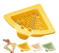 Sink Drain Basket, Magnetic Corner Drainer, Kitchen Sink Drain Strainer Basket with Twist-Open Bottom, for Garbage Disposal Home Apartment Restaurant Yellow