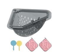 Sink Drain Basket - Magnetic Corner with Cleaning Cloths,Multifunction Drain Basket for Kitchen Sink,for Washing Draining Fruit Vegetable Scraps Home Apartment