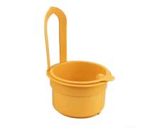 Sink drain basket with press type hanging system for kitchen filtration, offering a compact and solution for food waste and water drainage (Yellow)