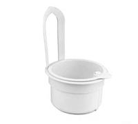Sink drain basket with press type hanging system for kitchen filtration, offering a compact and solution for food waste and water drainage (White)