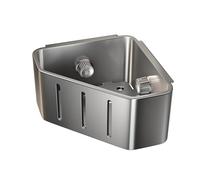 Sink Drain Catcher, Space-Saving Organiser with Strong Suction Power, Kitchen Drain Strainer with Holder, for Organising Brush, Cleaning Cloth and Soap for Home and
