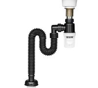 Sink Drain Extension Pipe - 3.2cm, Universal Connector, Flexible Corrugated Hose, Retractable 27.5-85cm Length, Wide Flow Diameter Opening | Ideal for Kitchen Waste Water Bathroom Basin Laundry Tray