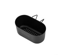 Sink Drain Holder Basket Strainer in Stainless Steel for Kitchen Use, Designed to Filter Food Waste, Fruits, Vegetables and Keep Drain Pipes Clear (Black Hook)