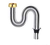 Sink Drain Hose Flexible with Stainless Steel Construction and Silicone Seal Ring for Proof Bathroom Siphon Waste Connection, 80/100cm Length (80cm)