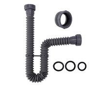 Sink Drain Kit, 1-1/2 Inch Expandable Flexible P-Trap 7.5 Inch - 17.7 Inch Flexible Sink Drain Pipe for Bathroom Sinks Kitchen Sinks