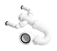 Sink Drain Pipe, 40mm U-Bend Design, Smooth Inner Wall for Efficient Flow and Prevention, Flexible 360-Degree Rotation Nut for Easy Installation in Kitchen