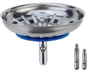 Sink Drain Plug for Kitchen Sink- Drain Plug - Sink Plug Strainer - Universal - Unblocker - Strainer -1 Piece - Stainless Steel (82 mm)