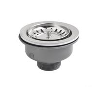 Sink Drain Strainer 110mm Upper Diameter Stainless Steel Trim PP And PVC Construction Integrated Rubber Washer Double Filter For 83-90mm Sink Holes Leakproof Odorles
