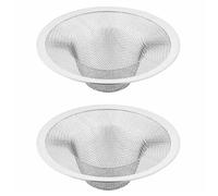 Sink Drain Strainer, 2Pcs Stainless Steel Kitchen Sink Filter Mesh Hair Catcher Basket for Kitchen Bathroom Bathtub Shower Floor Drain, 9cm/3.54 Inch (Large)