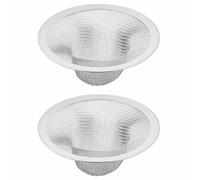 Sink Drain Strainer, 2Pcs Stainless Steel Kitchen Sink Filter Mesh Hair Catcher Basket for Kitchen Bathroom Bathtub Shower Floor Drain, 11cm/4.4 Inch (Extra Large)