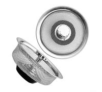 Sink Drain Strainer Kitchen Sink Drain Filter Stainless Steel Strainer Mesh Screen Rust Resistant Basket With Handle Fits 3.5 Inch Standard Drains Silver Easy Lift Food Waste Trap For Restaurant Sinks